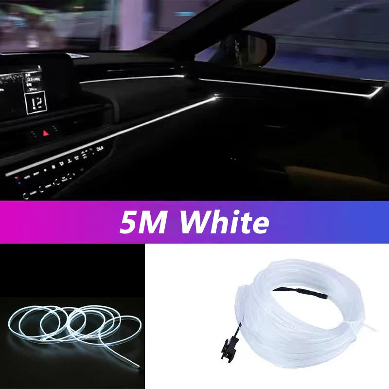RideShine™ 5M Car LED Neon Strip USB Decorative Light