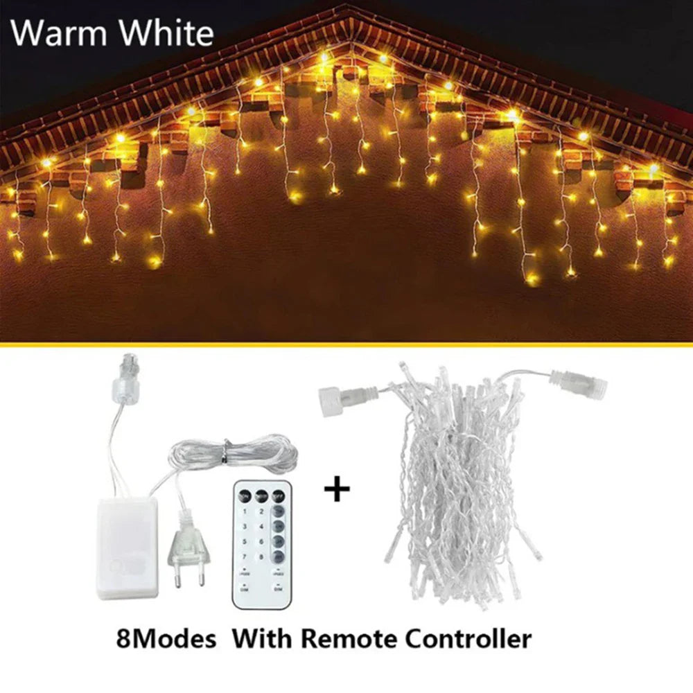 LED Icicle String Lights for Garden & Yard