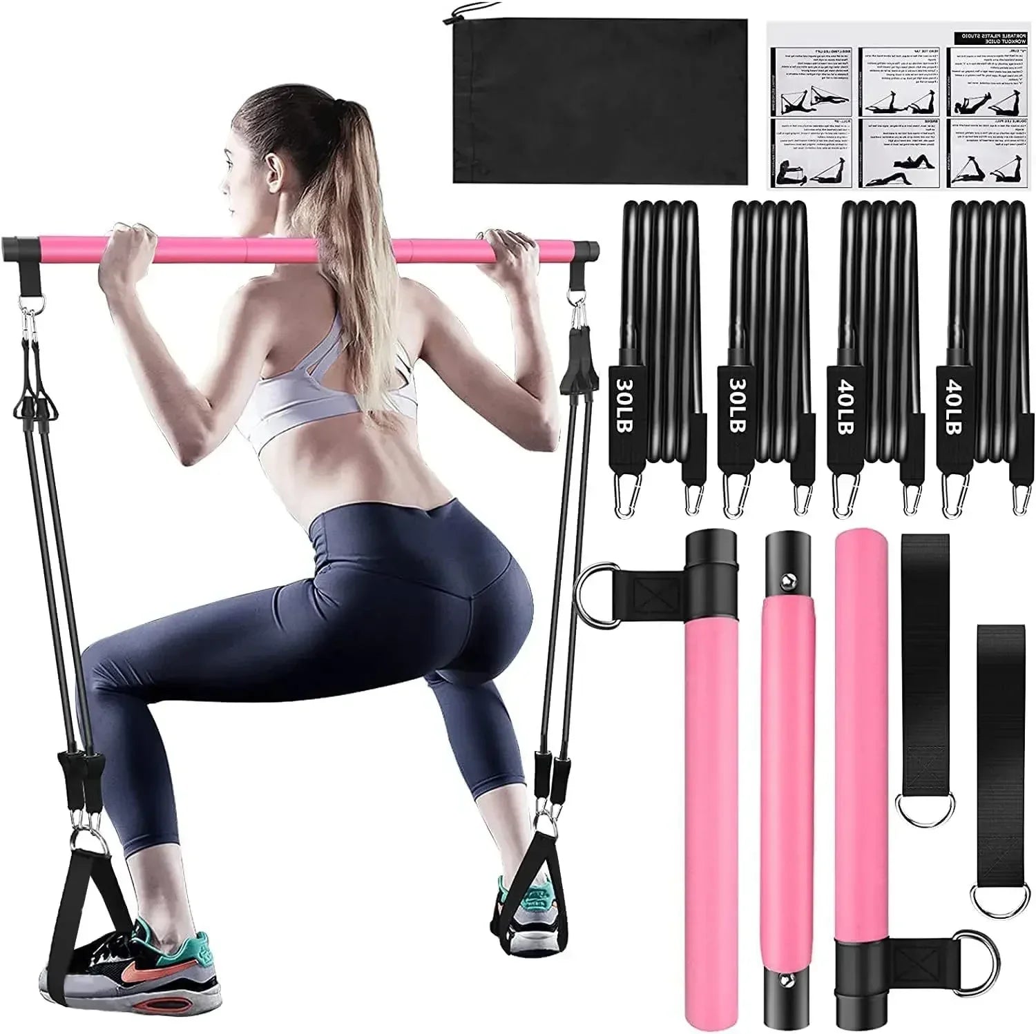 StretchPro™ Home Gym Bar with Bands