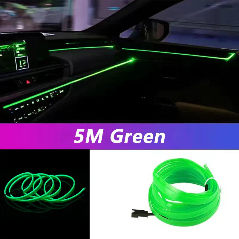 RideShine™ 5M Car LED Neon Strip USB Decorative Light