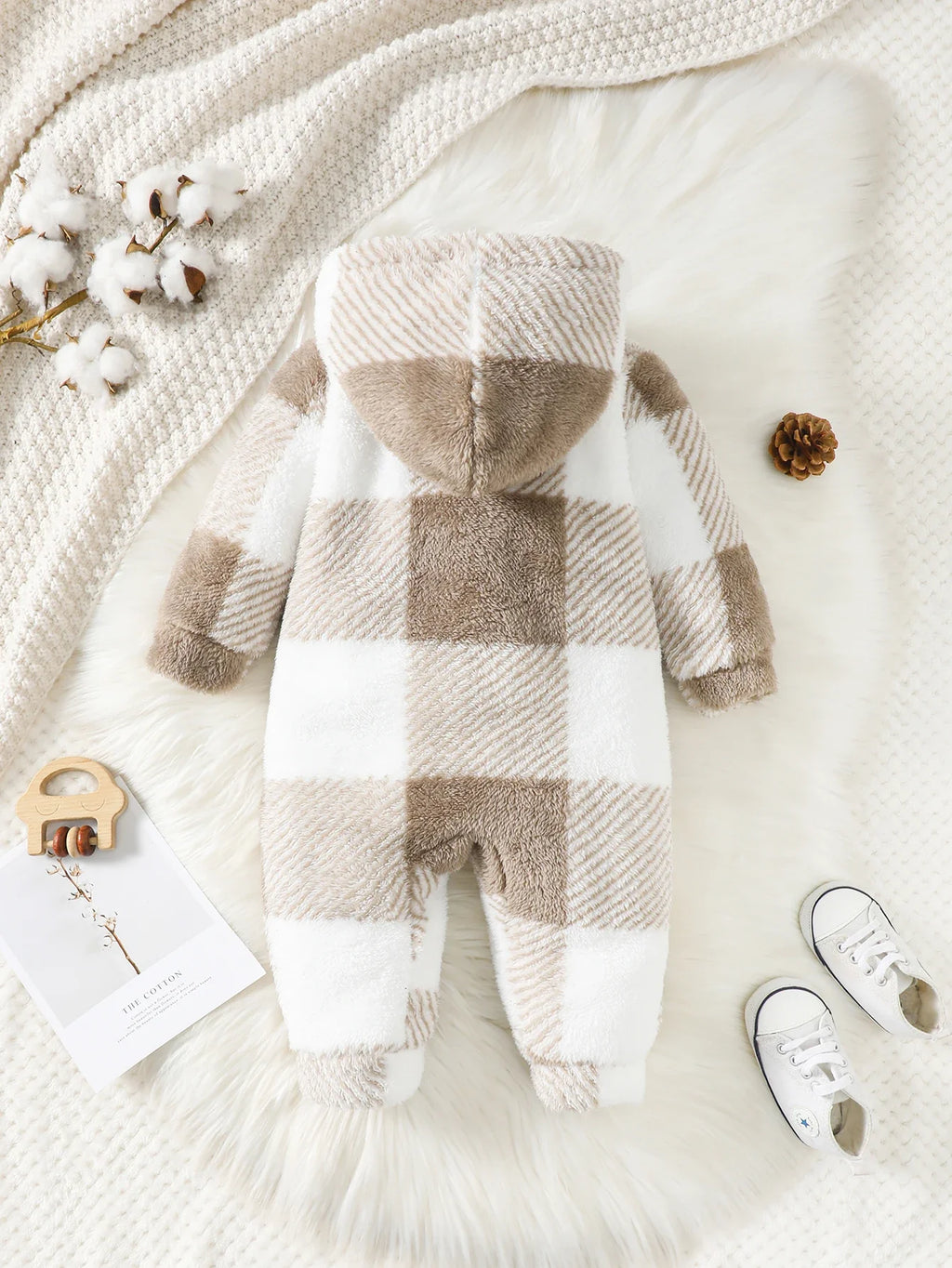 SnuggleWear™ Baby Hooded Romper – Warm & Soft