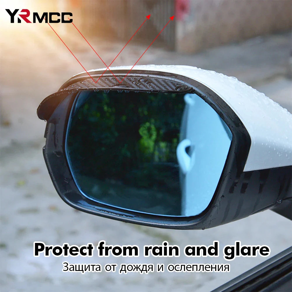 2PCS Car Mirror Eyebrow Rain Cover – Carbon Fiber Protector