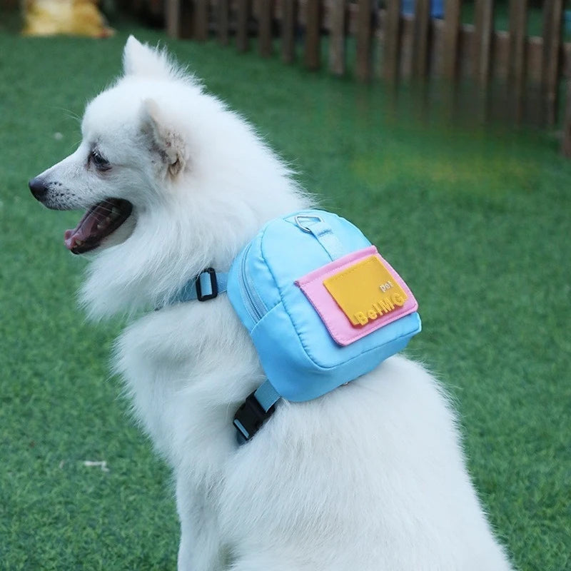 Pet Self Backpack Cartoon Dog Chest Small Schoolbag Cat Dog Outdoor