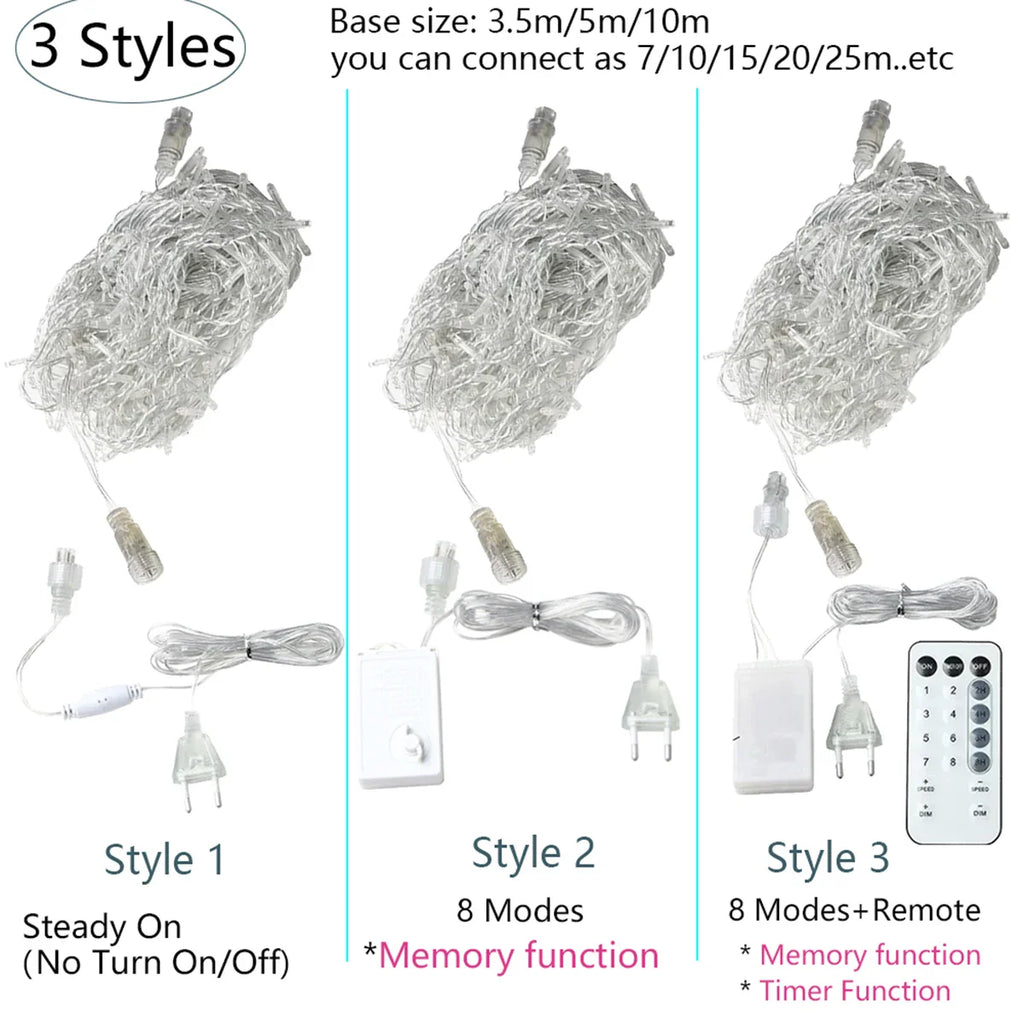 LED-Lichterkette in Eiszapfenform für Garten und Hof