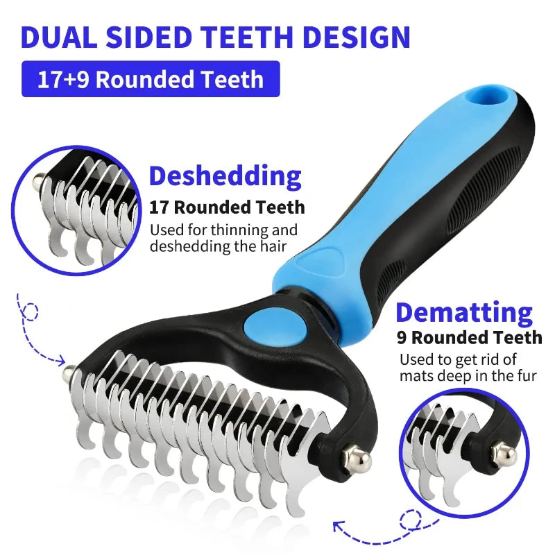 Pet Deshedding Brush Cat Comb Self Cleaning Hair Remover