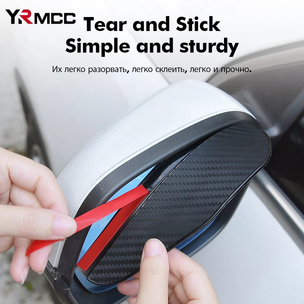 2PCS Car Mirror Eyebrow Rain Cover – Carbon Fiber Protector