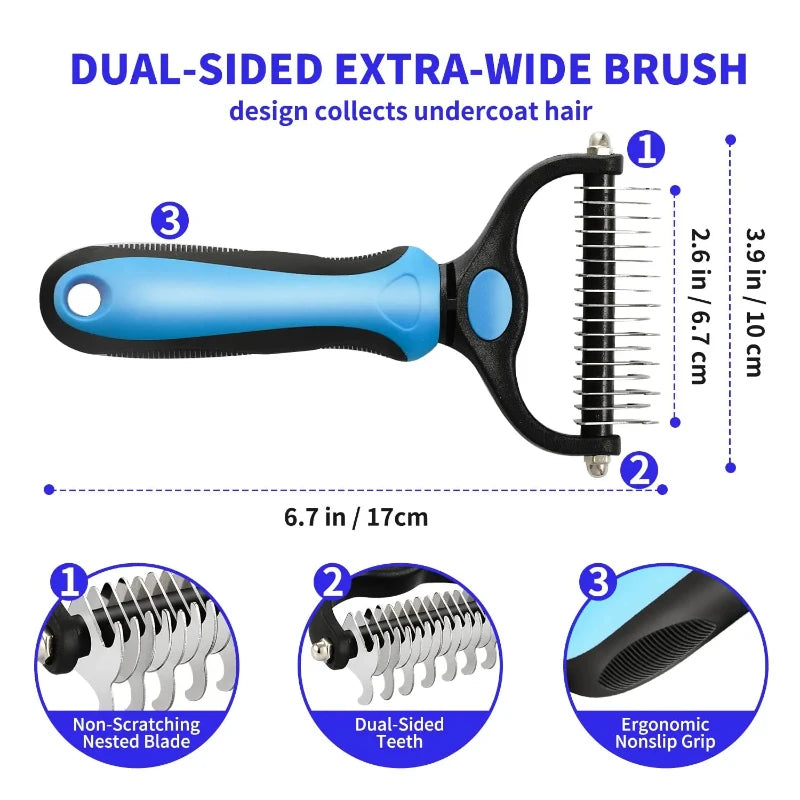 Pet Deshedding Brush Cat Comb Self Cleaning Hair Remover