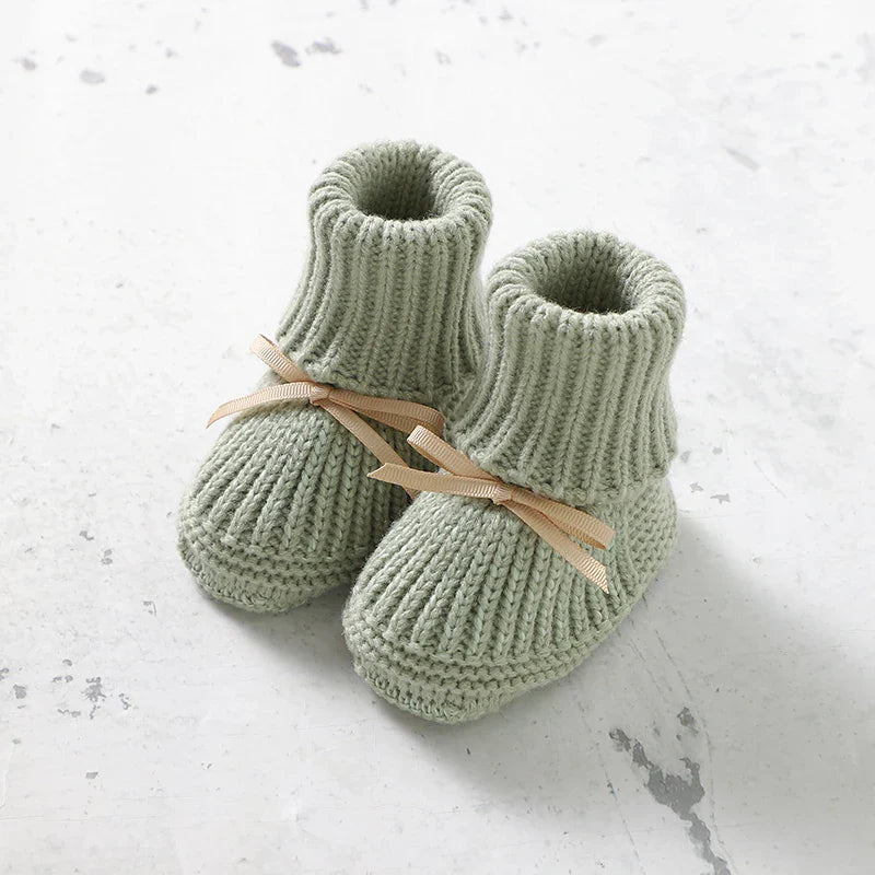 CozyToes™ Newborn Knitted Booties for Girls & Boys