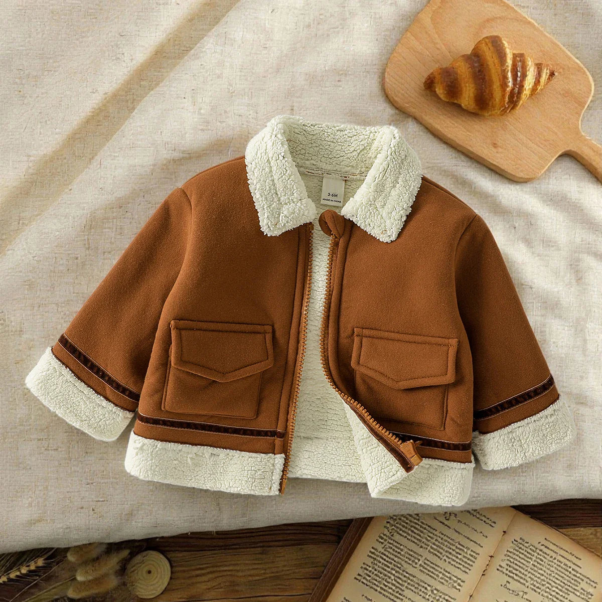 Korean Style Baby Boys Warm Zipper Coat 1-3Y