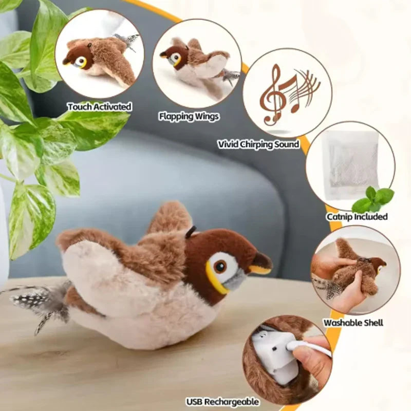 FurryChirp™ Flapping Plush Bird Toy
