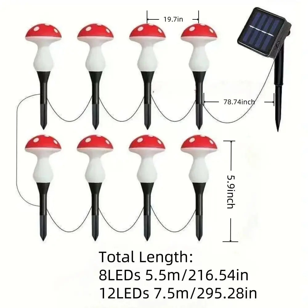 SunBright™ Outdoor Mushroom Pathway LED Light – 8 Modes