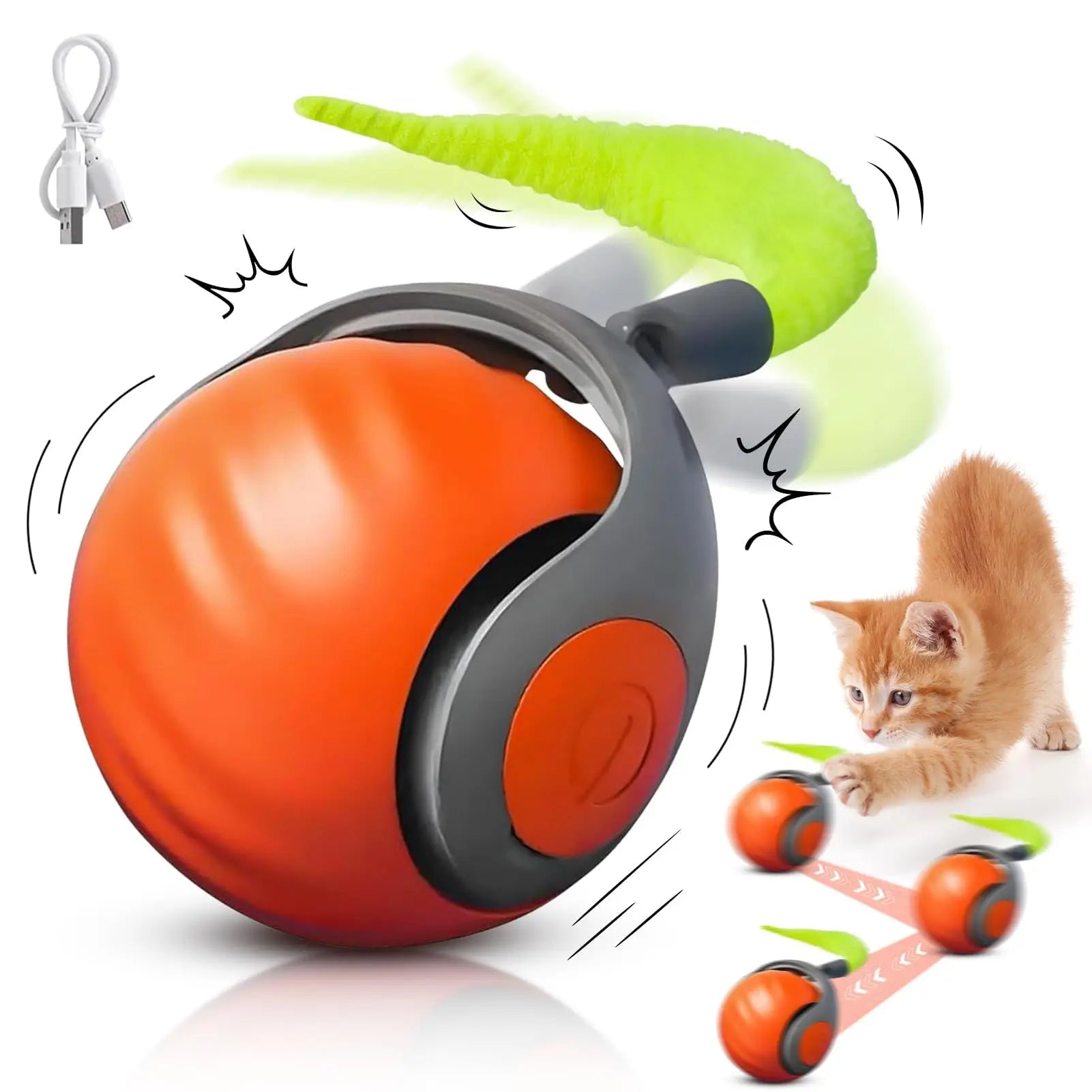 SpeedyTail™ 2-Speed Cat Toy Ball