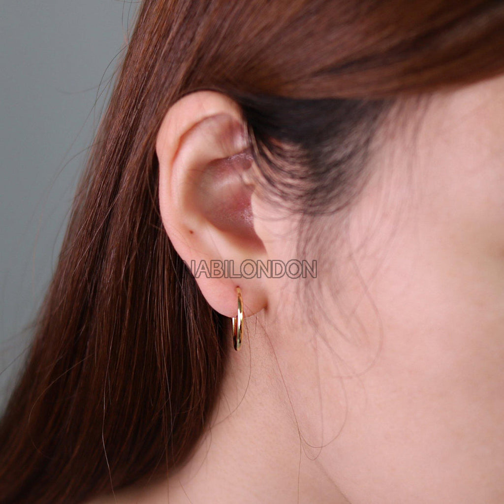 15 mm Huggie Earring – 925 Sterling Silver (Gold, Silver, Rose Gold)