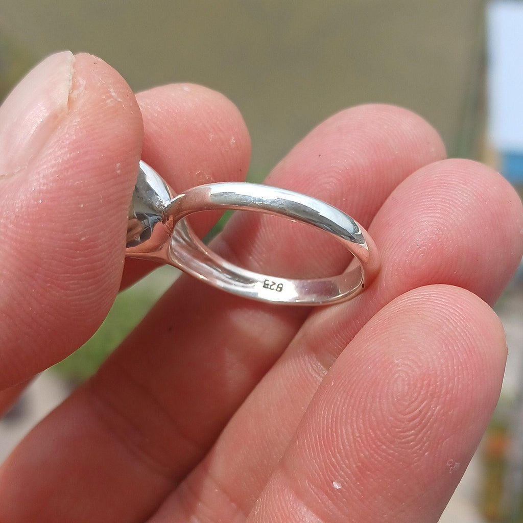 Opal ring – 925 sterling silver with triangular opal