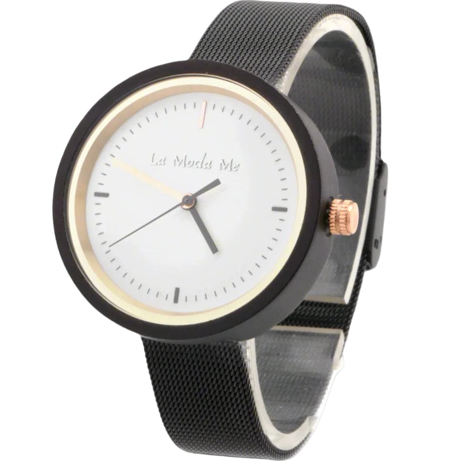 Lumin – Minimalistische schwarze Uhr aus karbonisiertem Bambus-2