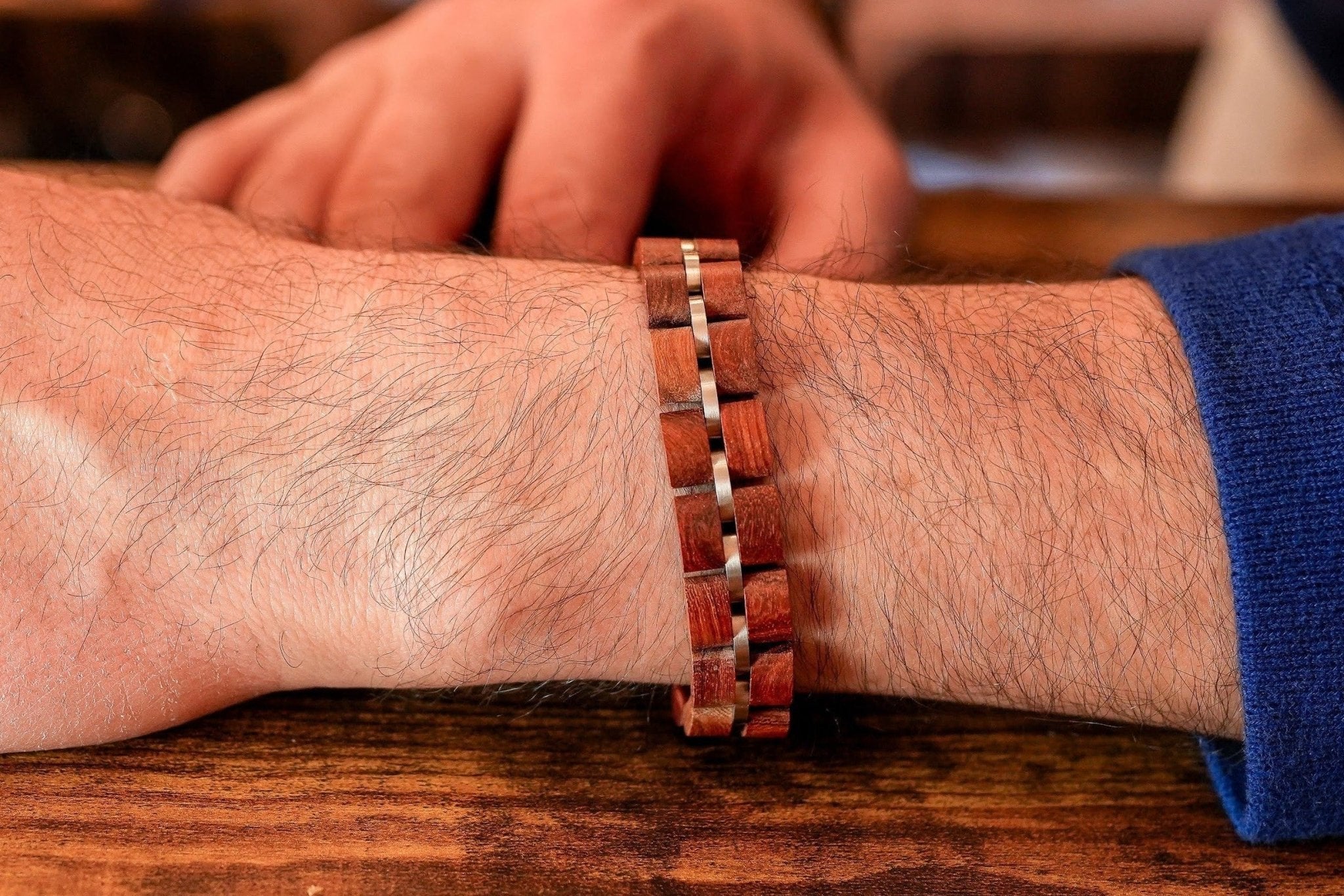 Tor Bracelet – Redwood and stainless steel in a powerful design