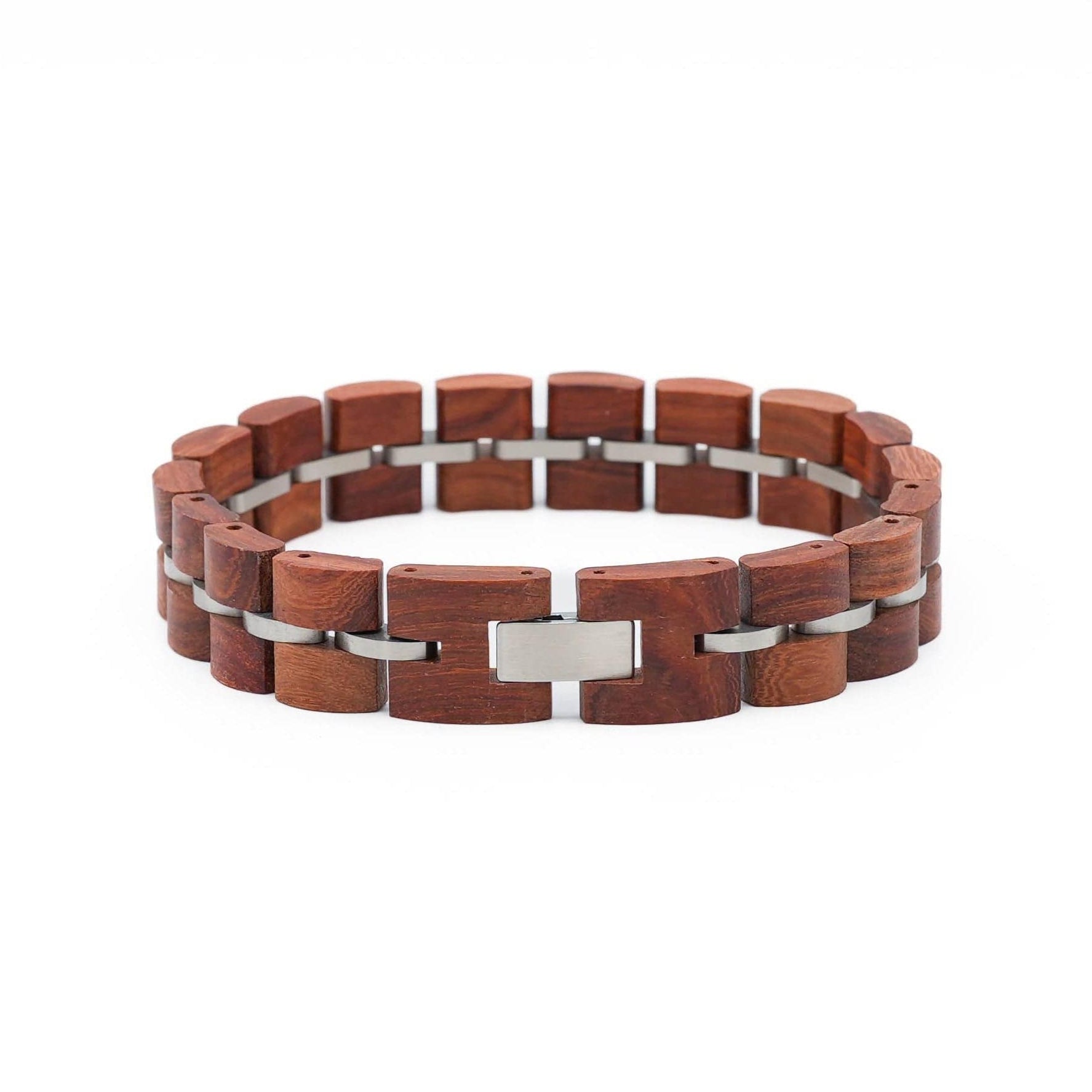 Tor Bracelet – Redwood and stainless steel in a powerful design