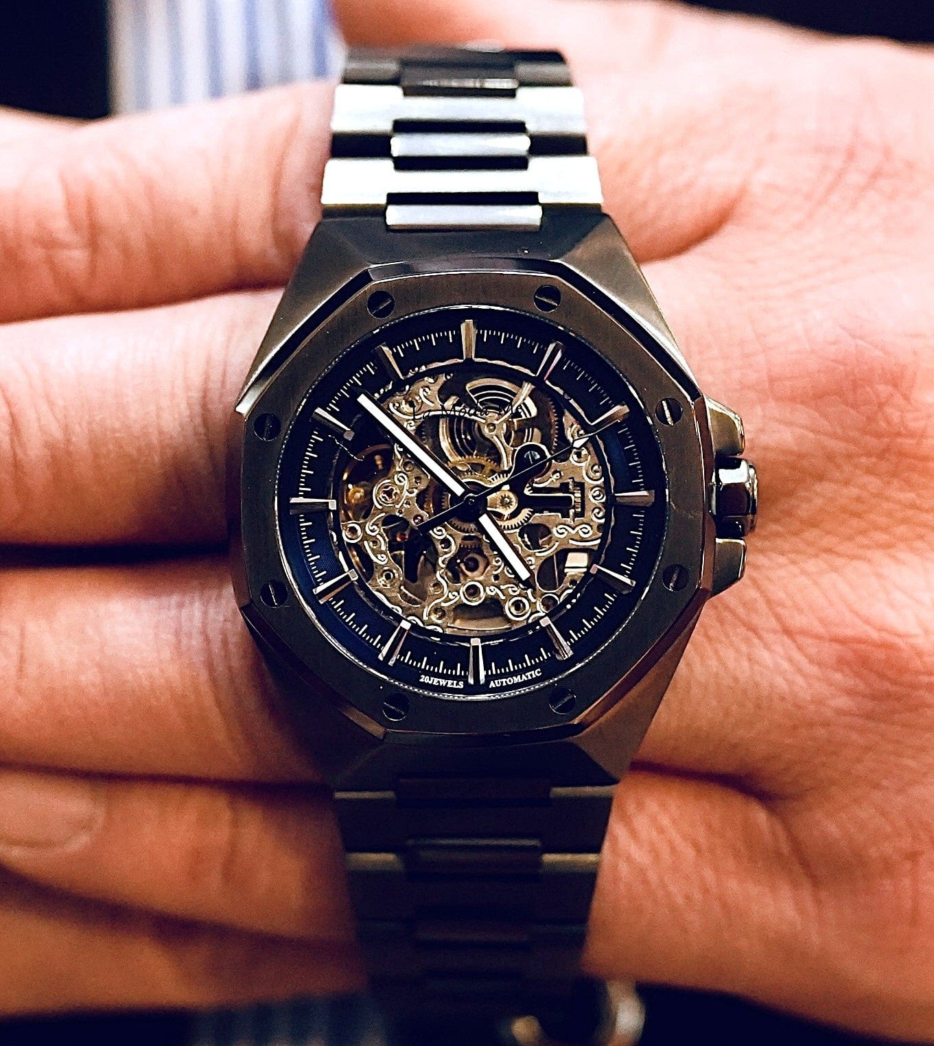 Space Mission Deep Blue – Automatik-Skelettuhr aus Edelstahl-1