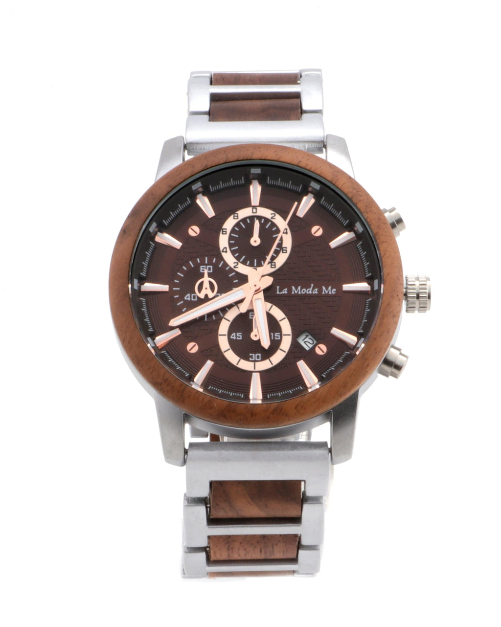 Timberline Brown – Chronograph-Uhr aus Zebranoholz & Edelstahl-2