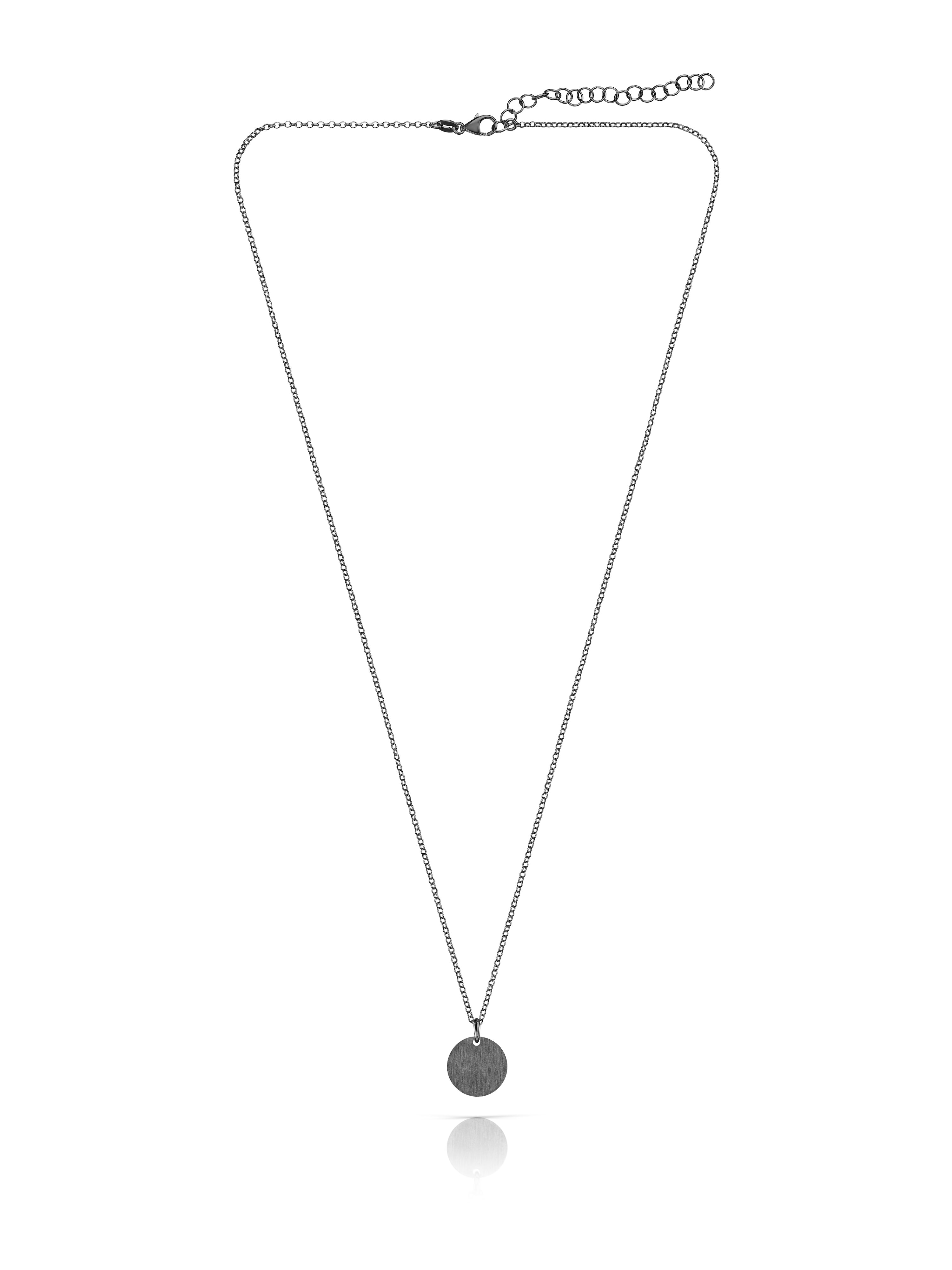 Circle pendant – Black, rhodium-plated 925 sterling silver